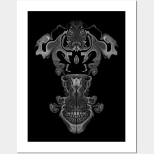 Long exploded skull design Posters and Art